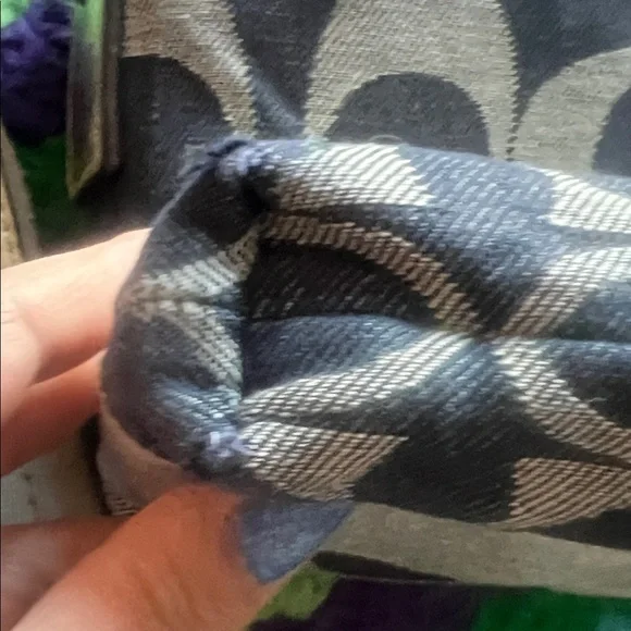 Coach Blue Denim and Gray Signature Crossbody with Metallic Band - Picture 10 of 10